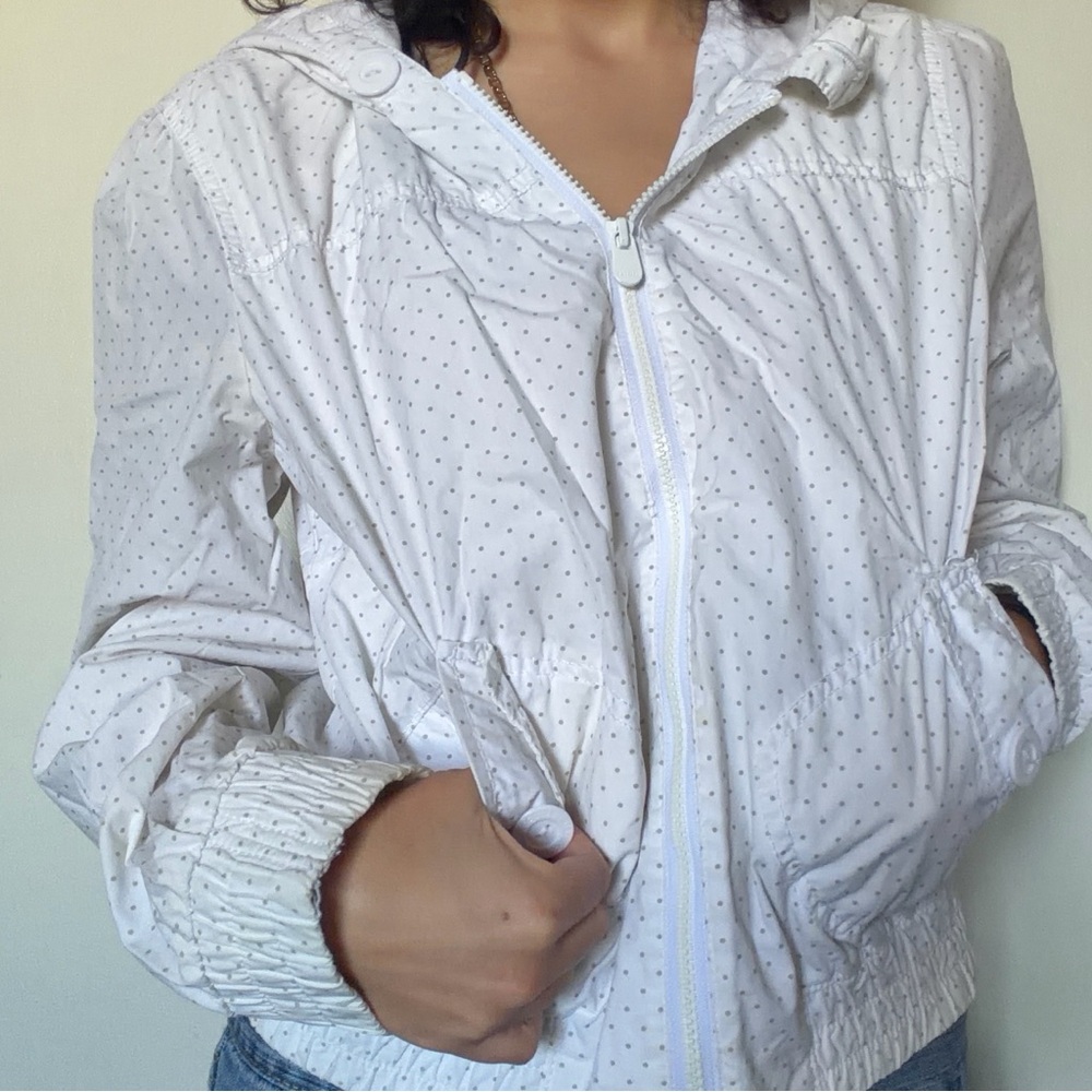 White Polka Dot Lightweight Jacket